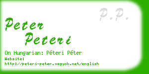 peter peteri business card